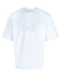 T-shirt à col rond imprimé bleu clair Gmbh