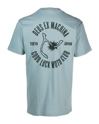 T-shirt à col rond imprimé bleu clair Deus Ex Machina