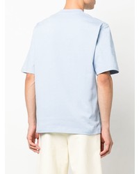 T-shirt à col rond imprimé bleu clair Jacquemus