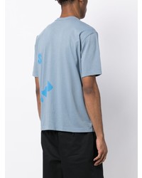 T-shirt à col rond imprimé bleu clair PS Paul Smith