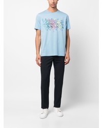 T-shirt à col rond imprimé bleu clair PS Paul Smith