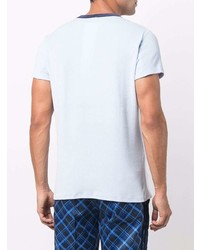 T-shirt à col rond imprimé bleu clair Doublet