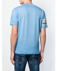 T-shirt à col rond imprimé bleu clair DSQUARED2