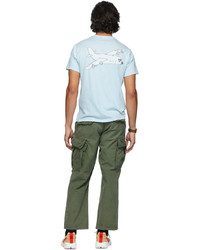 T-shirt à col rond imprimé bleu clair Tom Sachs