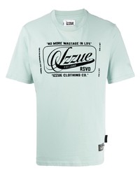 T-shirt à col rond imprimé bleu clair Izzue