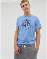 T-shirt à col rond imprimé bleu clair J.Crew Mercantile