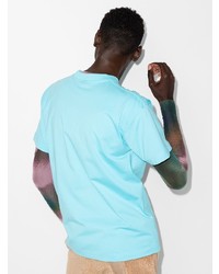 T-shirt à col rond imprimé bleu clair Jacquemus