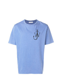T-shirt à col rond imprimé bleu clair JW Anderson