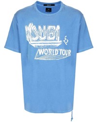 T-shirt à col rond imprimé bleu clair Ksubi