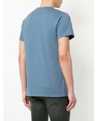 T-shirt à col rond imprimé bleu clair Kent & Curwen