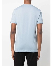 T-shirt à col rond imprimé bleu clair Ea7 Emporio Armani