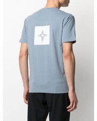 T-shirt à col rond imprimé bleu clair Stone Island