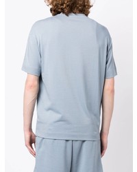 T-shirt à col rond imprimé bleu clair Emporio Armani