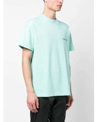 T-shirt à col rond imprimé bleu clair Flaneur Homme