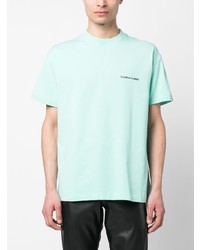 T-shirt à col rond imprimé bleu clair Flaneur Homme