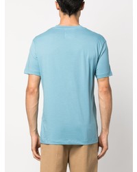 T-shirt à col rond imprimé bleu clair Emporio Armani