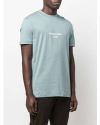 T-shirt à col rond imprimé bleu clair Emporio Armani