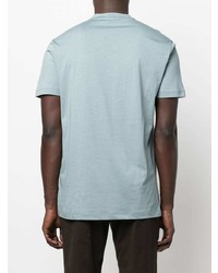 T-shirt à col rond imprimé bleu clair Emporio Armani