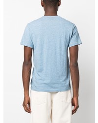 T-shirt à col rond imprimé bleu clair Ralph Lauren RRL