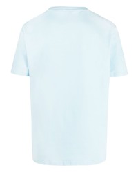 T-shirt à col rond imprimé bleu clair Moschino