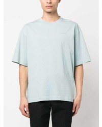 T-shirt à col rond imprimé bleu clair Off-White