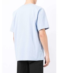 T-shirt à col rond imprimé bleu clair Helmut Lang