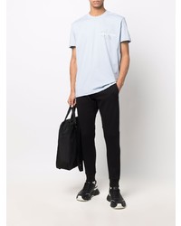 T-shirt à col rond imprimé bleu clair Calvin Klein Jeans