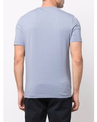 T-shirt à col rond imprimé bleu clair Corneliani