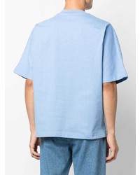 T-shirt à col rond imprimé bleu clair Jacquemus