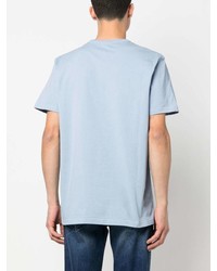 T-shirt à col rond imprimé bleu clair Woolrich