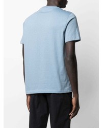 T-shirt à col rond imprimé bleu clair Brioni