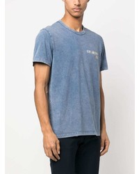 T-shirt à col rond imprimé bleu clair Fay