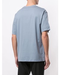 T-shirt à col rond imprimé bleu clair Emporio Armani