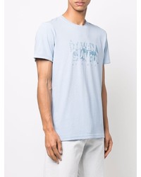 T-shirt à col rond imprimé bleu clair Diesel