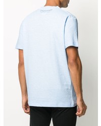 T-shirt à col rond imprimé bleu clair DSQUARED2