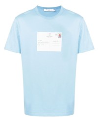T-shirt à col rond imprimé bleu clair MAISON KITSUNÉ
