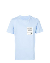 T-shirt à col rond imprimé bleu clair Maison Margiela