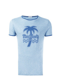 T-shirt à col rond imprimé bleu clair Marc Jacobs