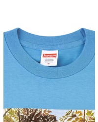 T-shirt à col rond imprimé bleu clair Supreme