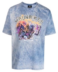 T-shirt à col rond imprimé bleu clair Mauna Kea