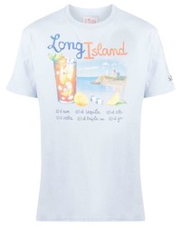 T-shirt à col rond imprimé bleu clair MC2 Saint Barth