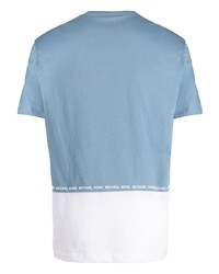 T-shirt à col rond imprimé bleu clair Michael Kors