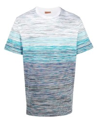 T-shirt à col rond imprimé bleu clair Missoni