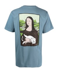 T-shirt à col rond imprimé bleu clair RIPNDIP