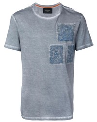 T-shirt à col rond imprimé bleu clair Mr & Mrs Italy