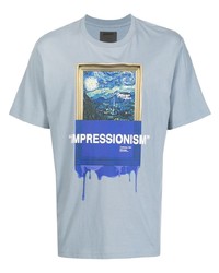 T-shirt à col rond imprimé bleu clair Musium Div.