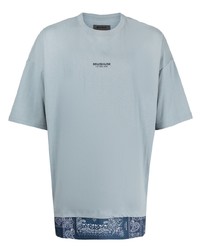T-shirt à col rond imprimé bleu clair Musium Div.