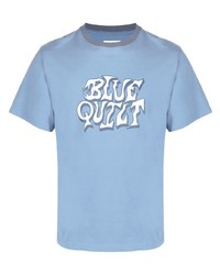 T-shirt à col rond imprimé bleu clair Nicholas Daley