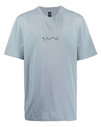 T-shirt à col rond imprimé bleu clair Oamc