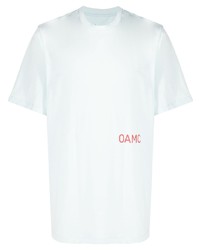 T-shirt à col rond imprimé bleu clair Oamc